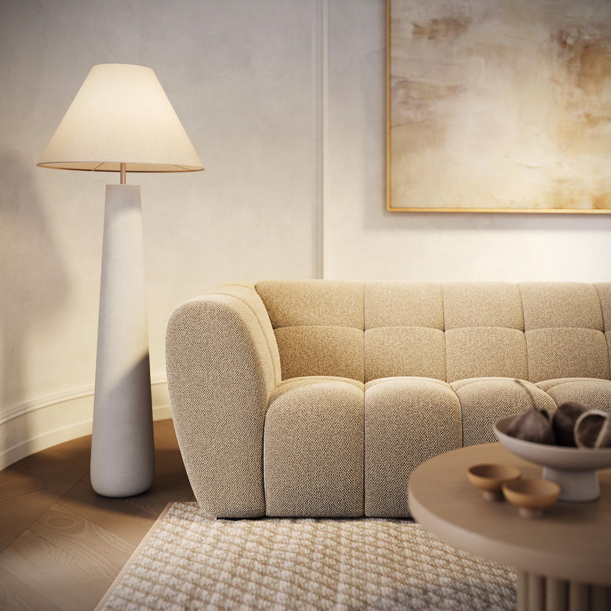 Nowoczesna sofa modułowa Aspen marki Vilmers w aranżacji skandynawskiej – oferta Domokoncept