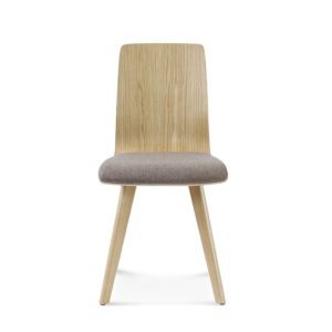 Krzesło z litego drewna z pełnym oparciem i tapicerowanym siedziskiem Fameg A-1601